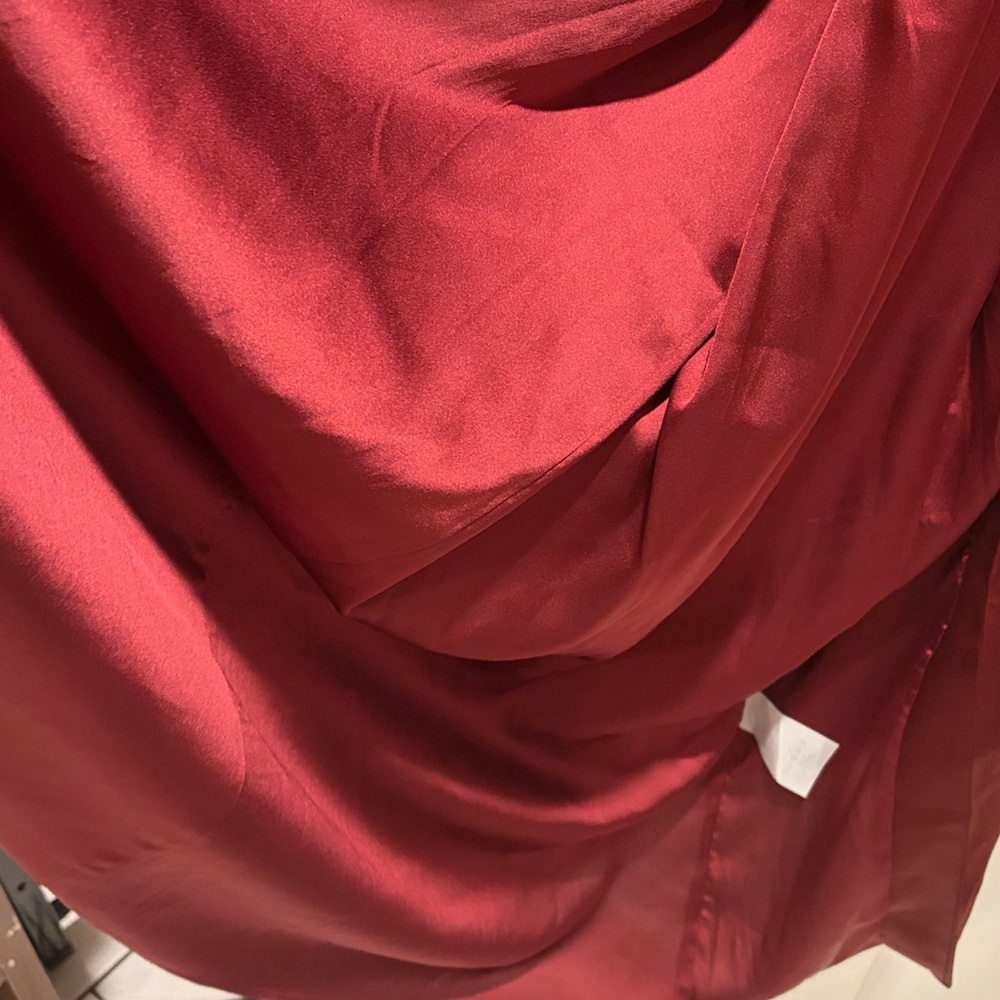 NWT SIMKHAI "Qiana" long draped satin gown oxblood $895 size 8 - Picture 11 of 13